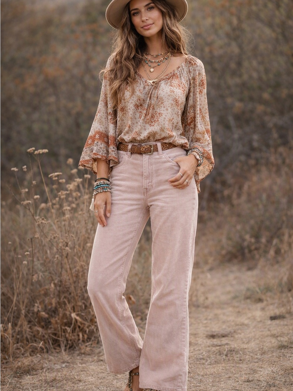 Pilcro and the Letterpress Dusty Pink Straight-Leg Pants